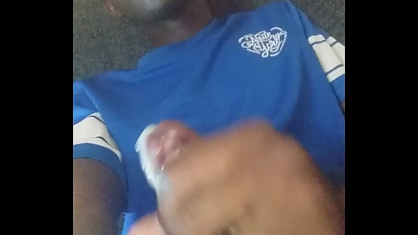 Black twink plays with his dick