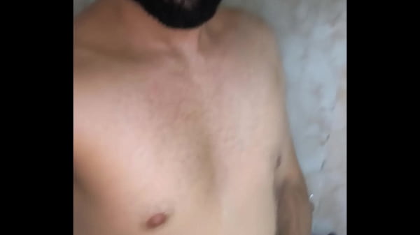 Camilo Brown Jerking His Big Uncut Cock in the Shower and Eating His Own Cum
